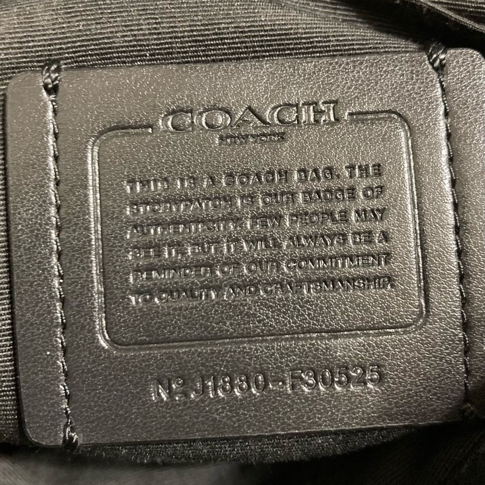π£ COACH Faye π£ Mixed Materials Backpack in Black. - Picture 9 of 16